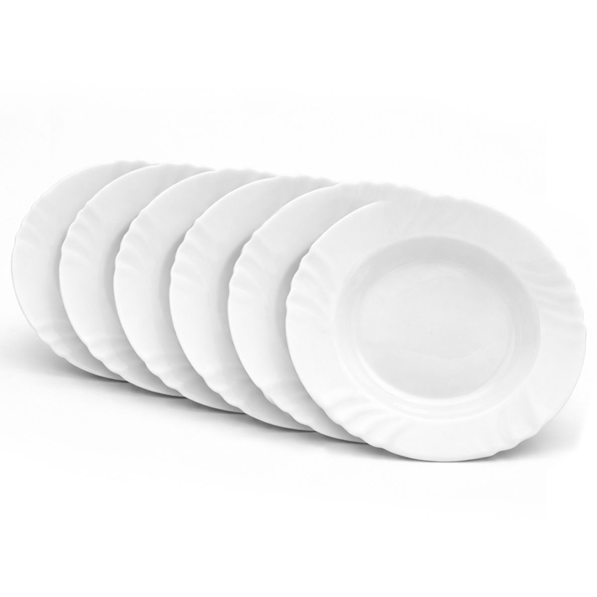 Piatto fondo Ebro 23,5 cm Bormioli Rocco; 500 ml, 23.5x23.5x23.5x3.5 cm (LxLxØxH); bianco; rotonda; 6 pz. / Pacco