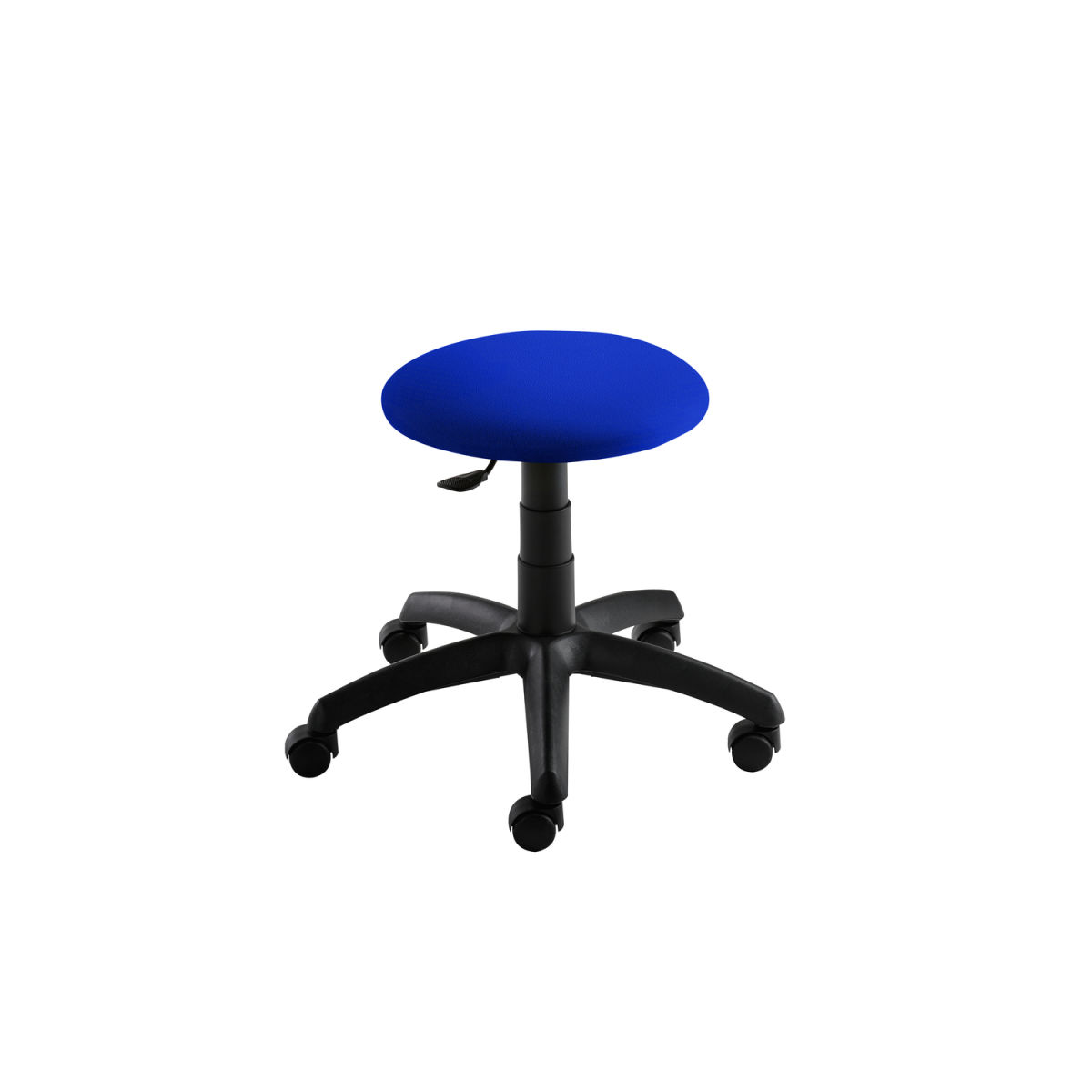 Mayer Sitzmöbel Drehhocker 1282, Polyester-Stoff, Teppichbodenrollen 60x55x39 cm (BxTxH); Sitz blau, Gestell schwarz; rund