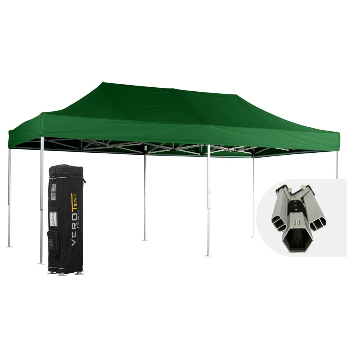 VeroTENT VeroTENT Faltpavillon 4x8m Luxea mit Dach 400x800x400 cm (LxBxH); grün