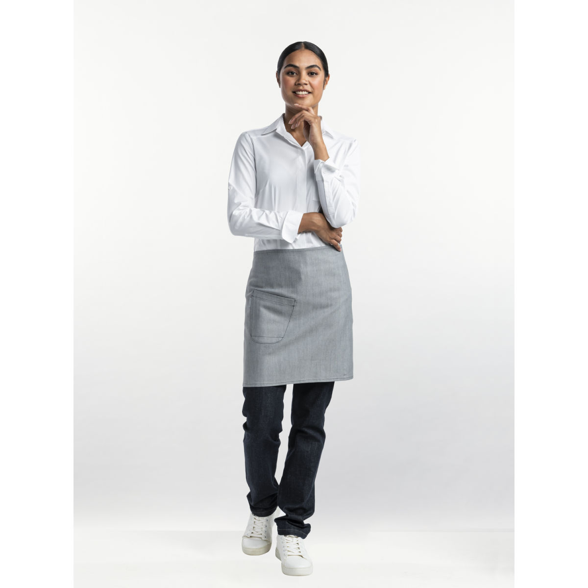 Chaud Devant Bistroschürze Bujutsu Grey W90 – L45 45x90 cm (LxB); hellgrau