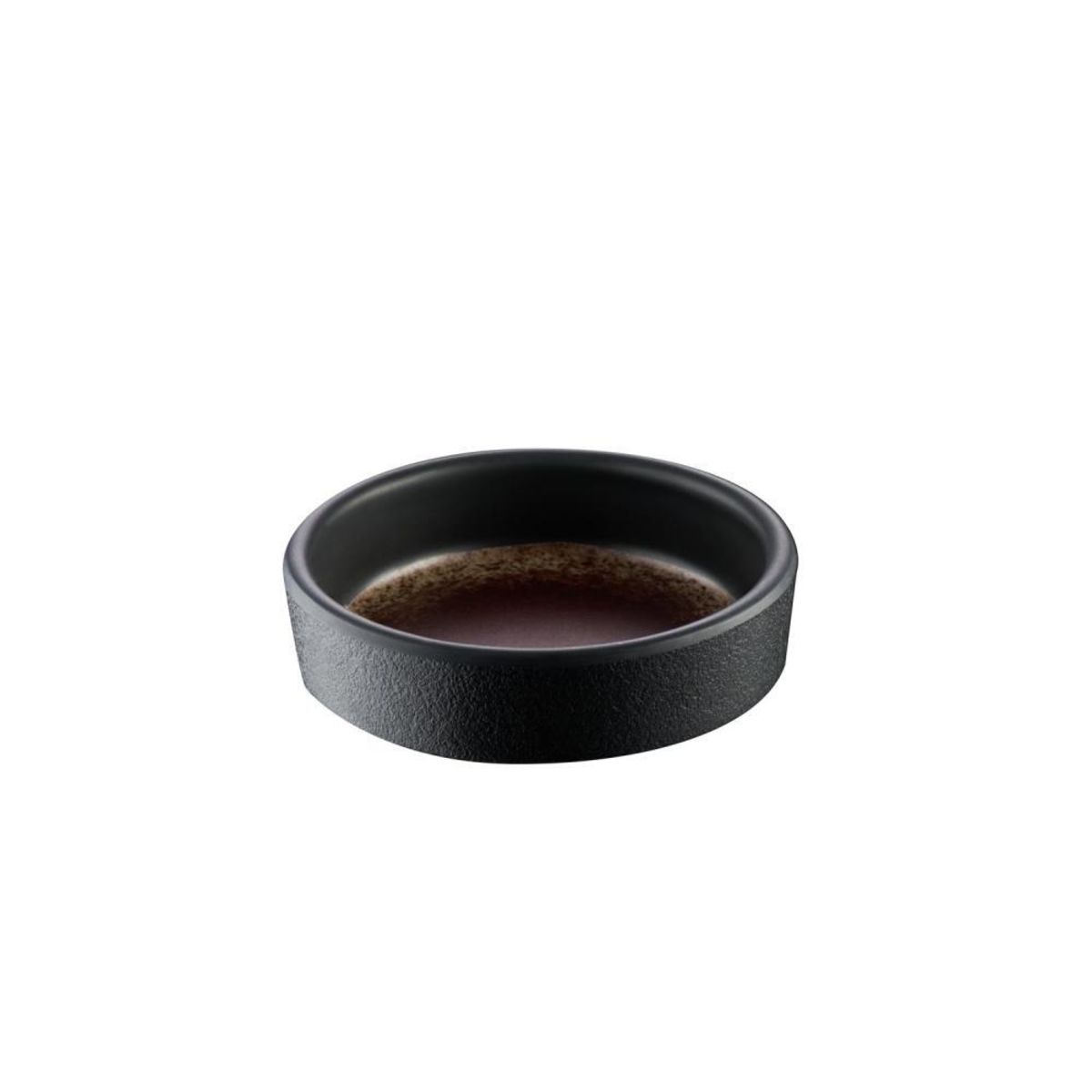 APS Schale -KAYA- , Ø 8 cm, H: 2,5 cm , Melamin , innen: Dekor, braun , außen: grau , 0,08 Liter , Verpackungseinheit: 12 Stück ,; 80 ml, 8x8x2.5 cm (LxBxH); grau/braun; rund; 12 Stück / Pack