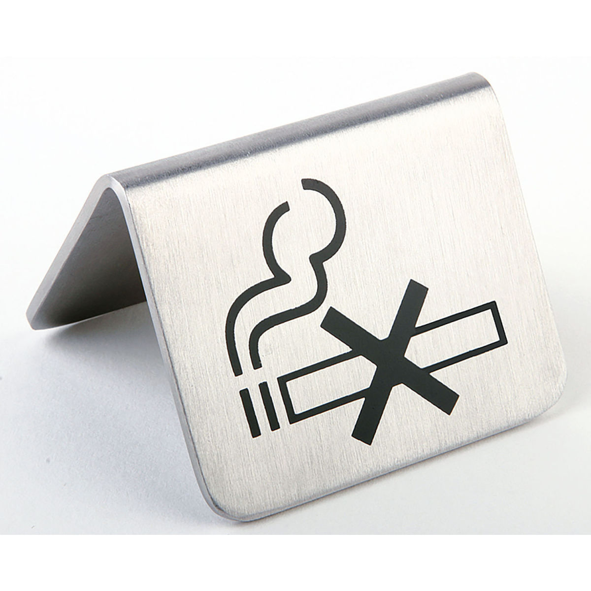 APS Tischaufsteller Rauchverbot 5.5x5.5x3.5 cm (LxBxH); edelstahl; 2 Stück / Pack