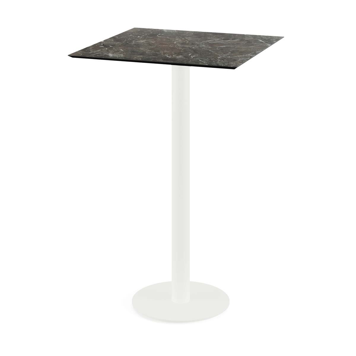 Feros Urban Stehtisch Weiß Gestell + HPL quadratisch 70x70x109.2 cm (LxBxH); mehrfarbig; quadratisch