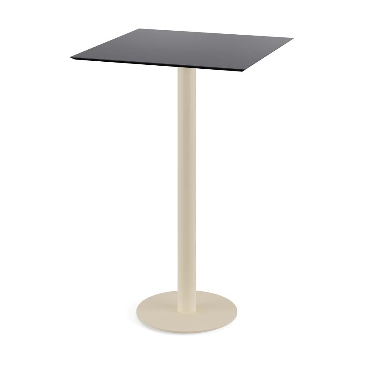 Feros Urban Stehtisch Sand Gestell + HPL quadratisch 70x70x109.2 cm (LxBxH); schwarz; quadratisch