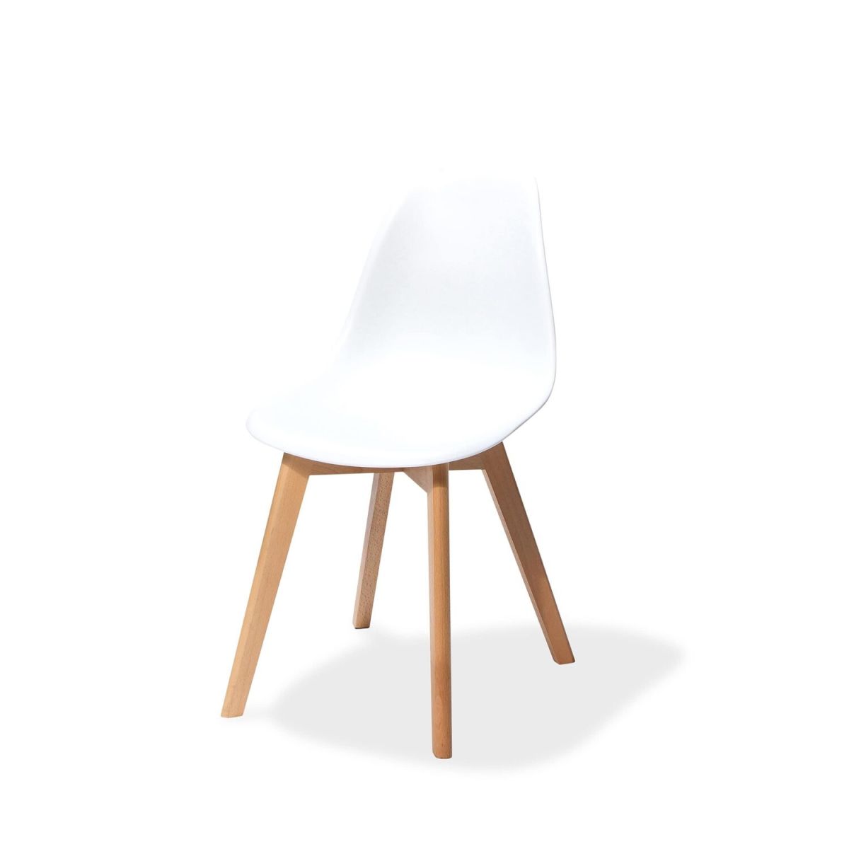 Feros Stuhl Keeve ohne Armlehne 47x53x83 cm (BxTxH); Sitz weiß, Gestell braun; 4 Stück / Pack