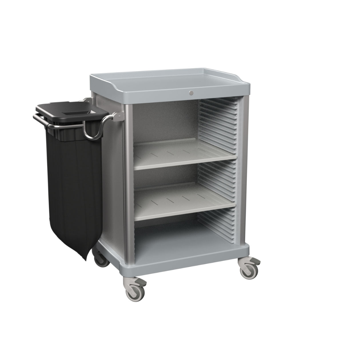QUATRO Praktischer offener Housekeepingwagen V4 Grau 107x110 cm (BxH); grau