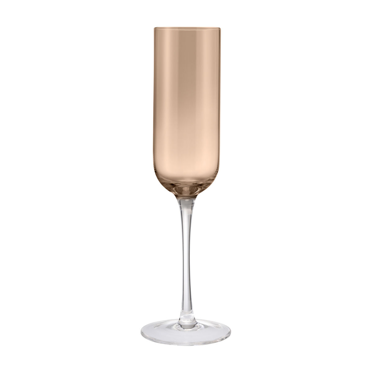 blomus Set 4 Sektgläser -FUUMI- 220 ml, 7x7.5x23.5 cm (ØxØxH); braun/transparent