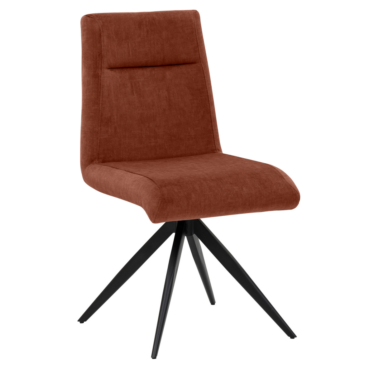 Mayer Sitzmöbel Stuhl 2133, Sternfuß 49x58x91 cm (BxTxH); Sitz rostbraun, Gestell schwarz