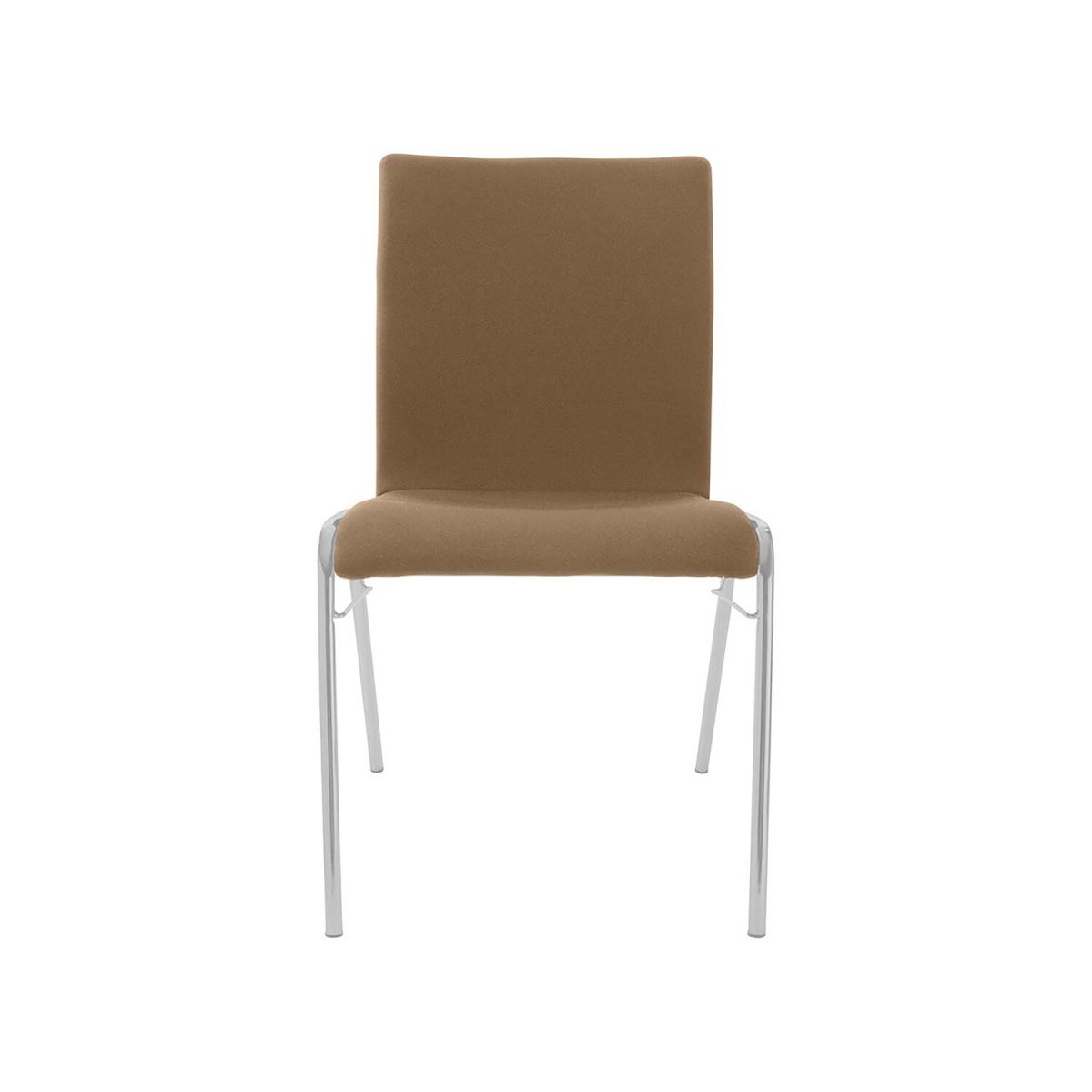 BMV Besucherstuhl 'A45' Buche, Gestell silber, Steg, Vollpolster 50x86x54 cm (BxTxH); Sitz braun, Gestell silber