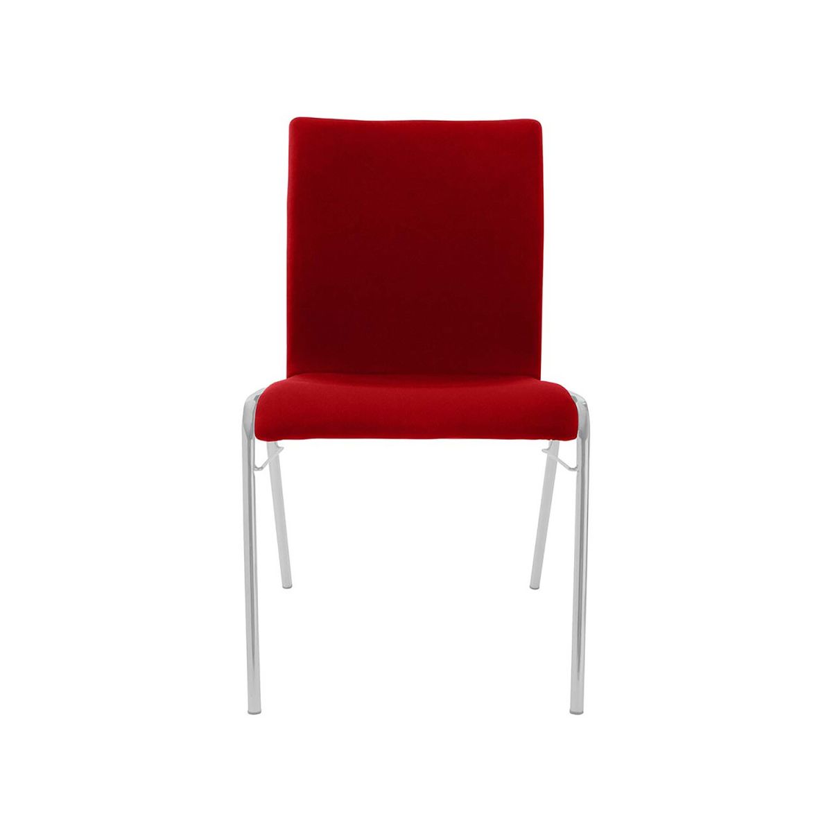 BMV Besucherstuhl 'A45' Buche, Gestell silber, Steg, Vollpolster 50x86x54 cm (BxTxH); Sitz rot, Gestell silber