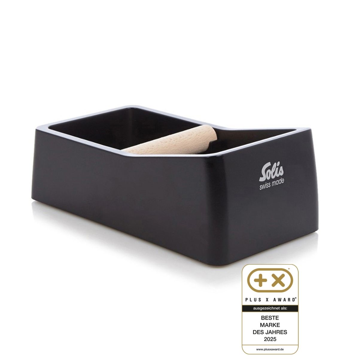 Solis Ausklopfschale Knock Box, Abklopfbehälter für Siebträger; 12x5.8 cm (BxH); schwarz