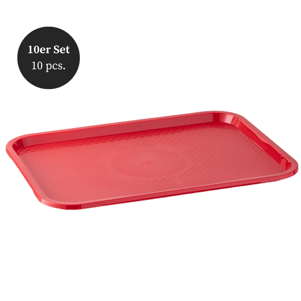 APS Fast Food-Tablett, 4er-Set; 45x35.5x2.5 cm (LxBxH); rot; rechteckig; 10 Stück / Pack