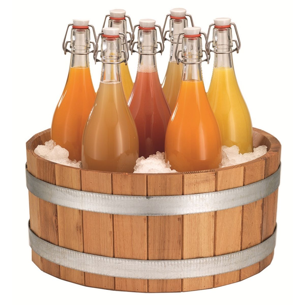 Frilich Getränke-Set 'Septet Timber', 8-teilig 7 l, 40x18 cm (ØxH); braun