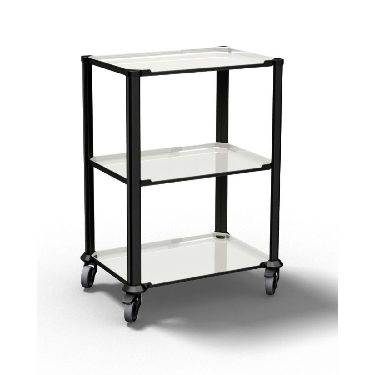 QUATRO Vielseitiger Multifunktionswagen 3 Ebenen 76x53x90 cm (BxTxH); weiß