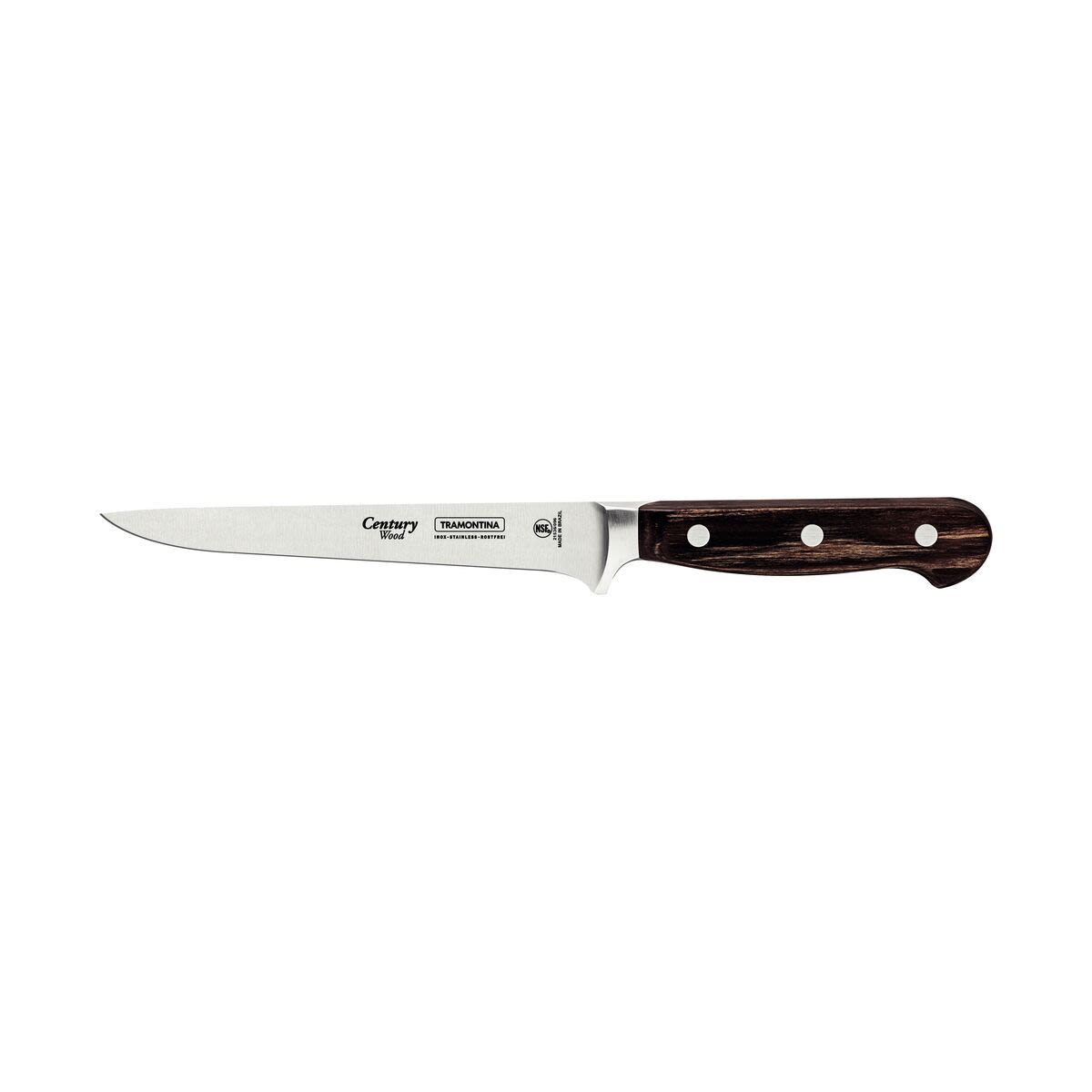TRAMONTINA Ausbeinmesser Century Wood Klingenlänge 16 cm, 27.8 cm (L); silber/braun