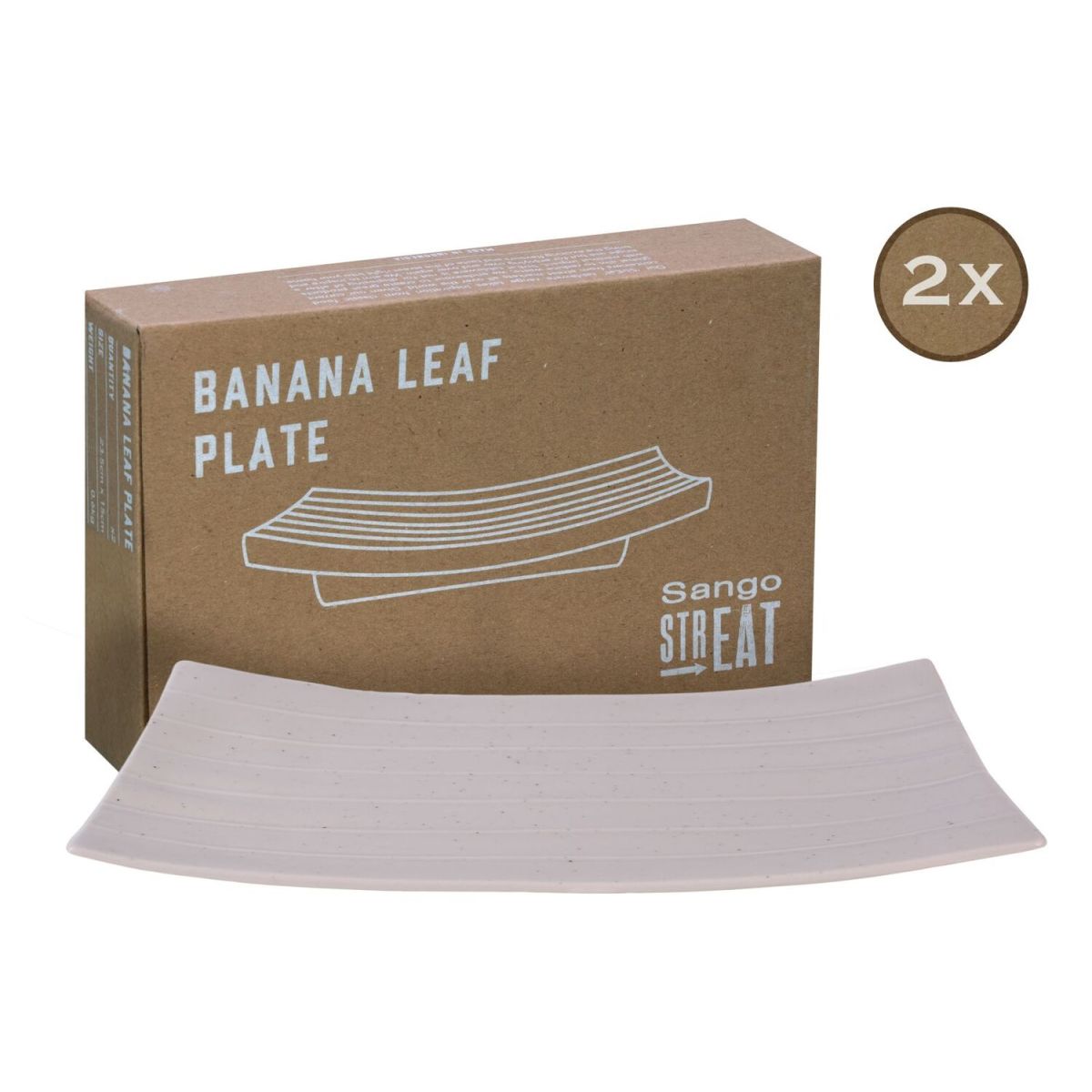 CreaTable STREET FOOD - 2-er Banana Leaf creme 24x15x3 cm (LxBxH); creme; rechteckig; 2 Stück / Pack
