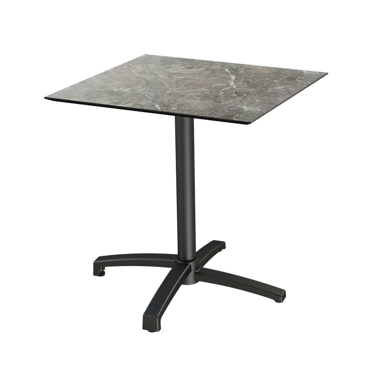 Feros Terrassentisch X Cross Schwarz Gestell + HPL quadratisch 74 cm (H); mehrfarbig; quadratisch
