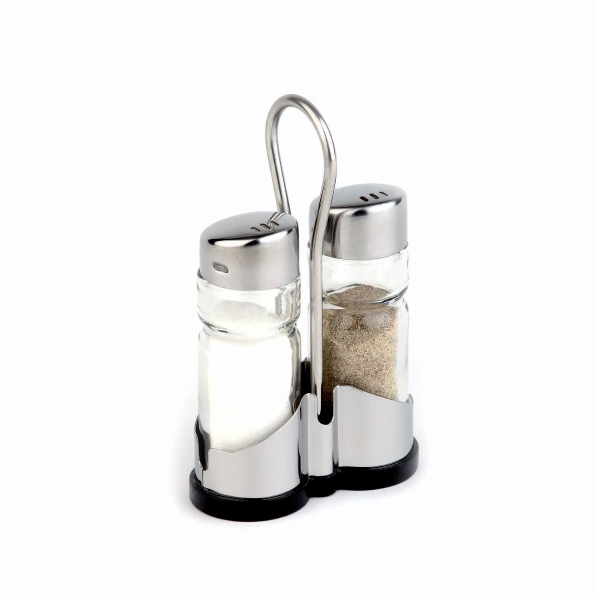 APS Kryddställ Economic för salt & peppar; 8x13x4 cm (BxHxD); Silverfärg/Transparent