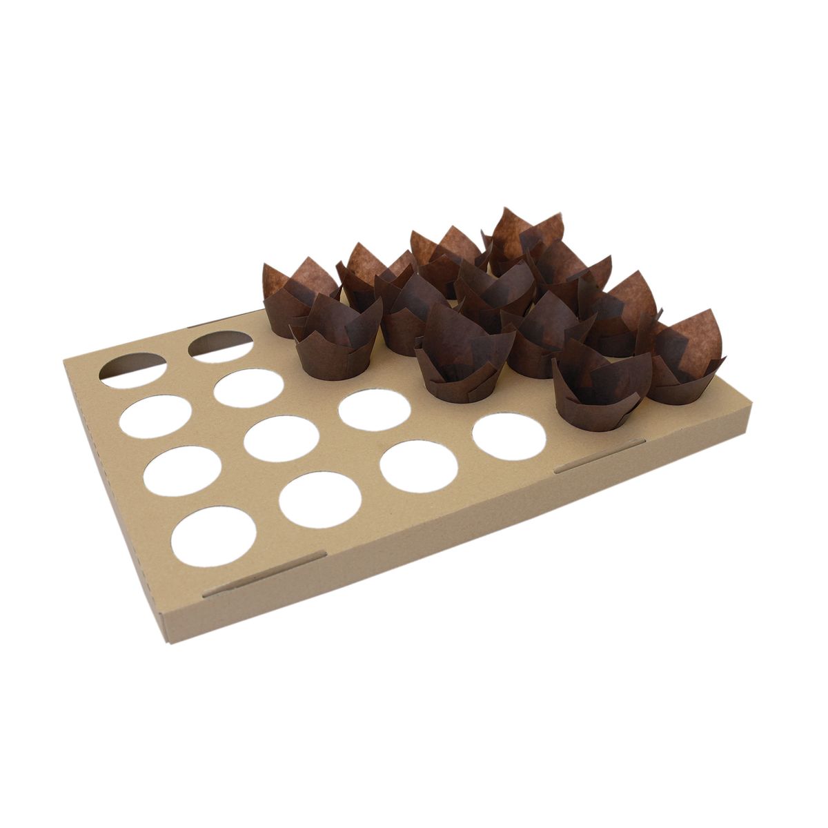 Schneider Muffinformen-Verbund Tulpe 58x39x3.5 cm (LxBxH); braun; 42 Stück / Pack