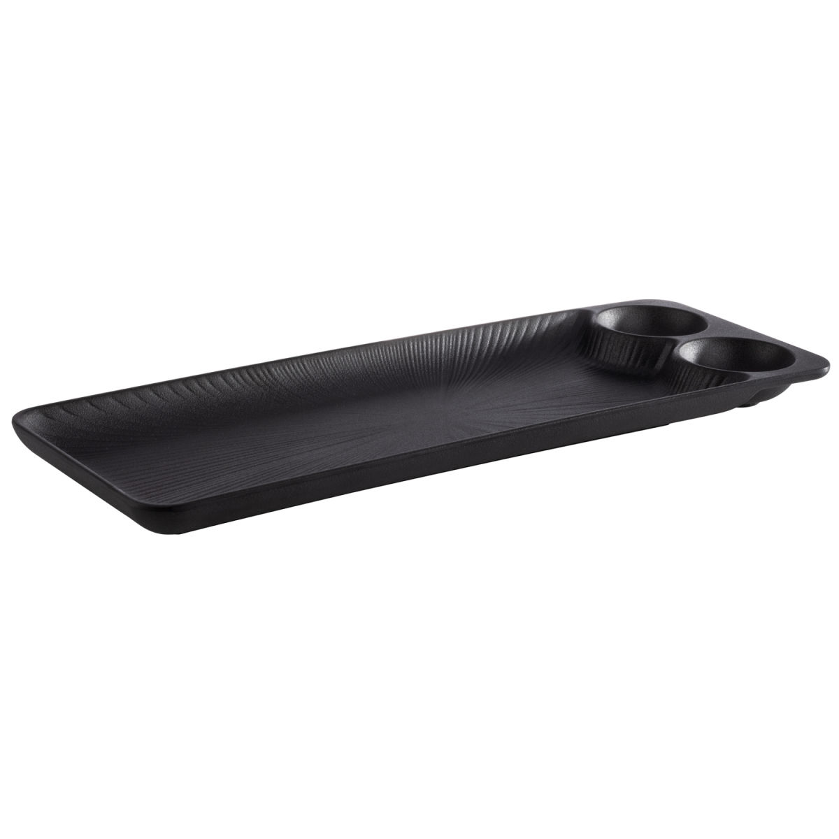 APS Teller NERO, Melamin, eckig, mit Dipschälchen 41x15x2.5 cm (LxBxH); schwarz; rechteckig
