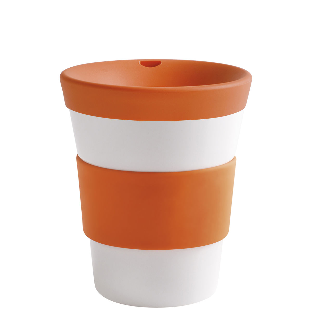 Kahla Becher + Trinkdeckel + Banderole cupit 420 ml, 11.4 cm (H); orange; rund
