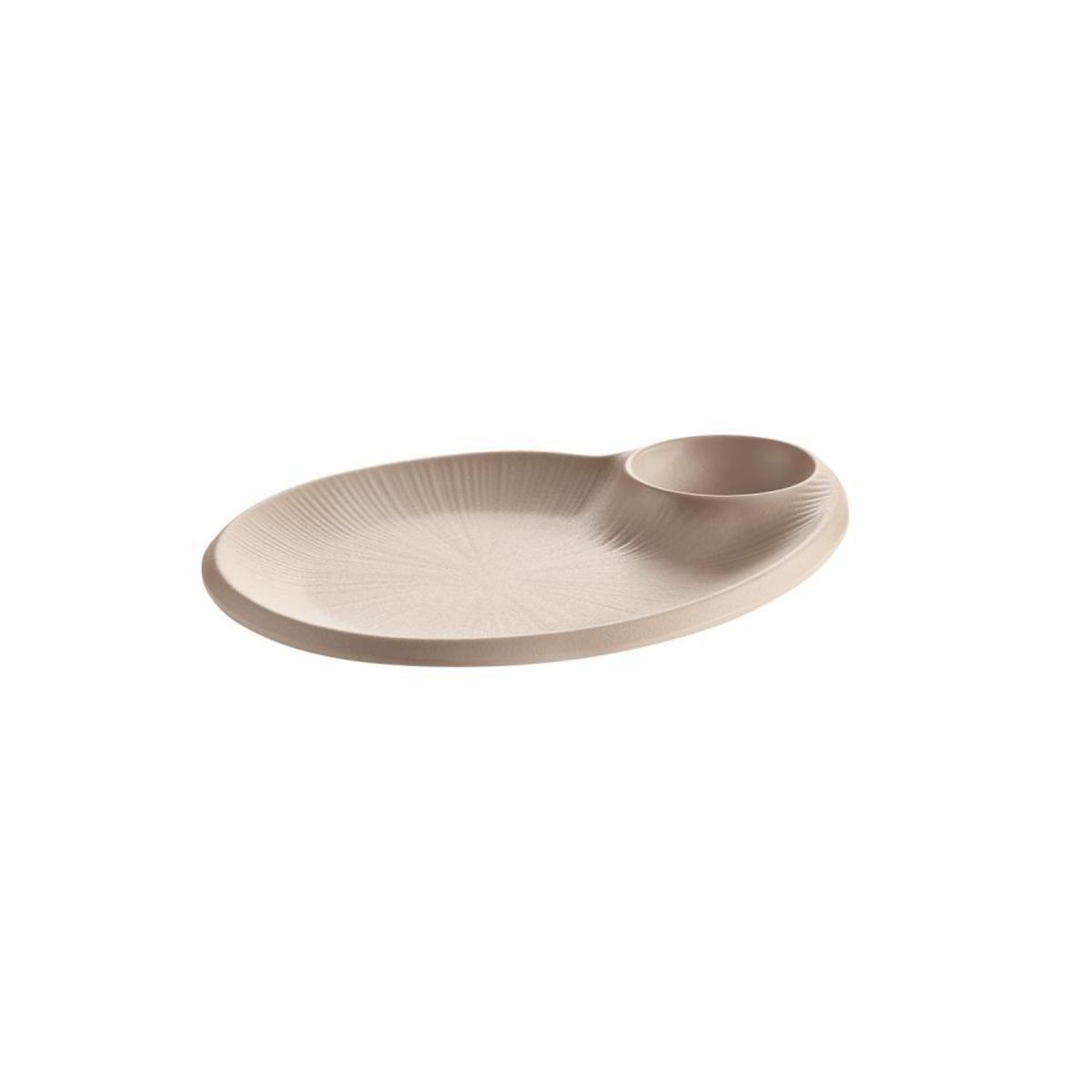 APS Teller NERO, Melamin, mit Dipschälchen 24x20x2.5 cm (LxBxH); beige; organisch