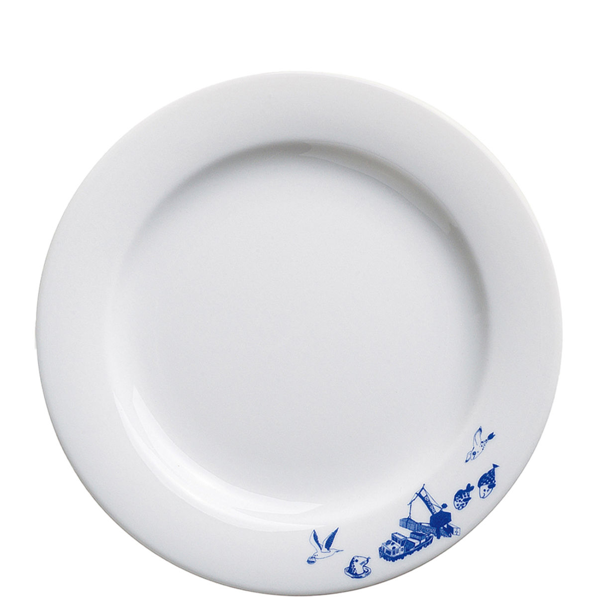 Kahla Brunch-Teller Ahoi Marie Hafen 22.6x2.5 cm (ØxH); blau; rund; 6 Stück / Pack
