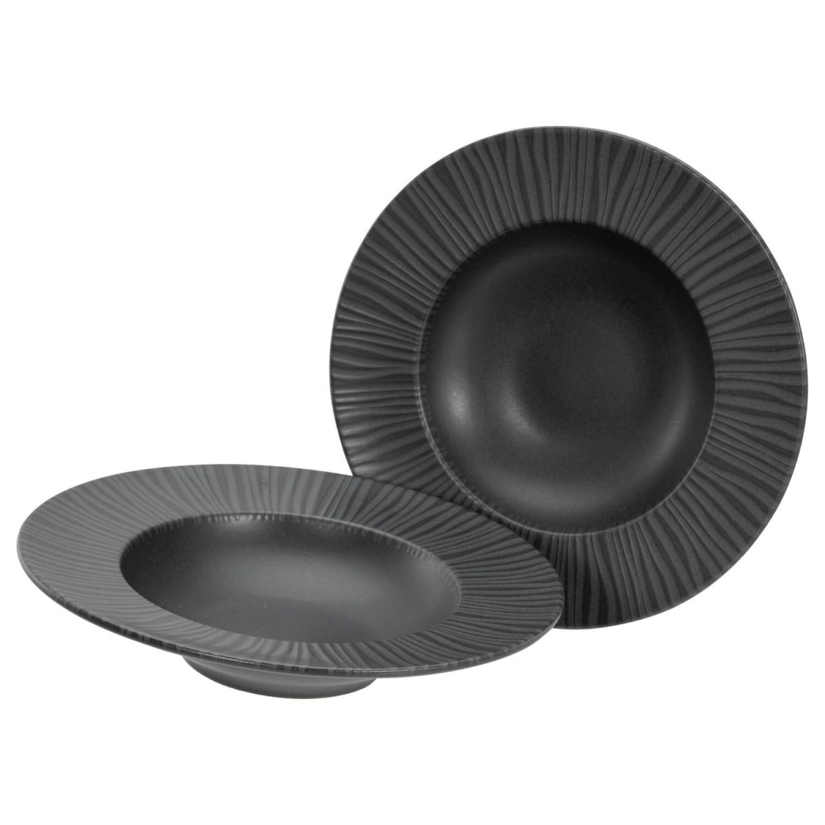 CreaTable Vesuvio black - Pasta Gourmetteller Set 2-tlg 460 ml, 27x5.5 cm (ØxH); schwarz; rund; 2 Stück / Pack