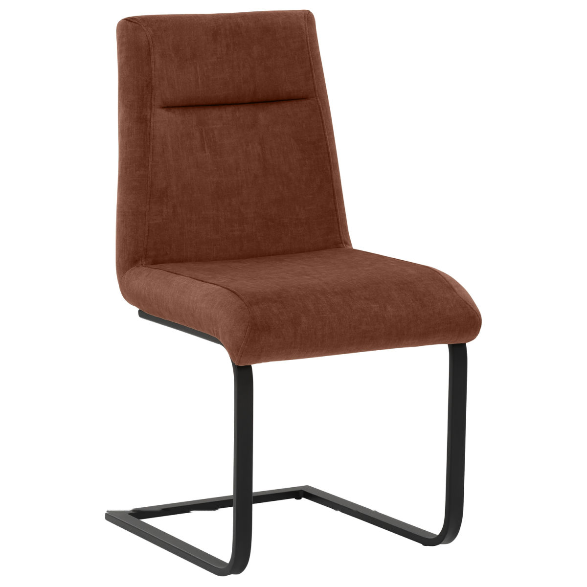 Mayer Sitzmöbel Stuhl 2133, Freischwinger 47x58x90 cm (BxTxH); Sitz rostbraun, Gestell schwarz