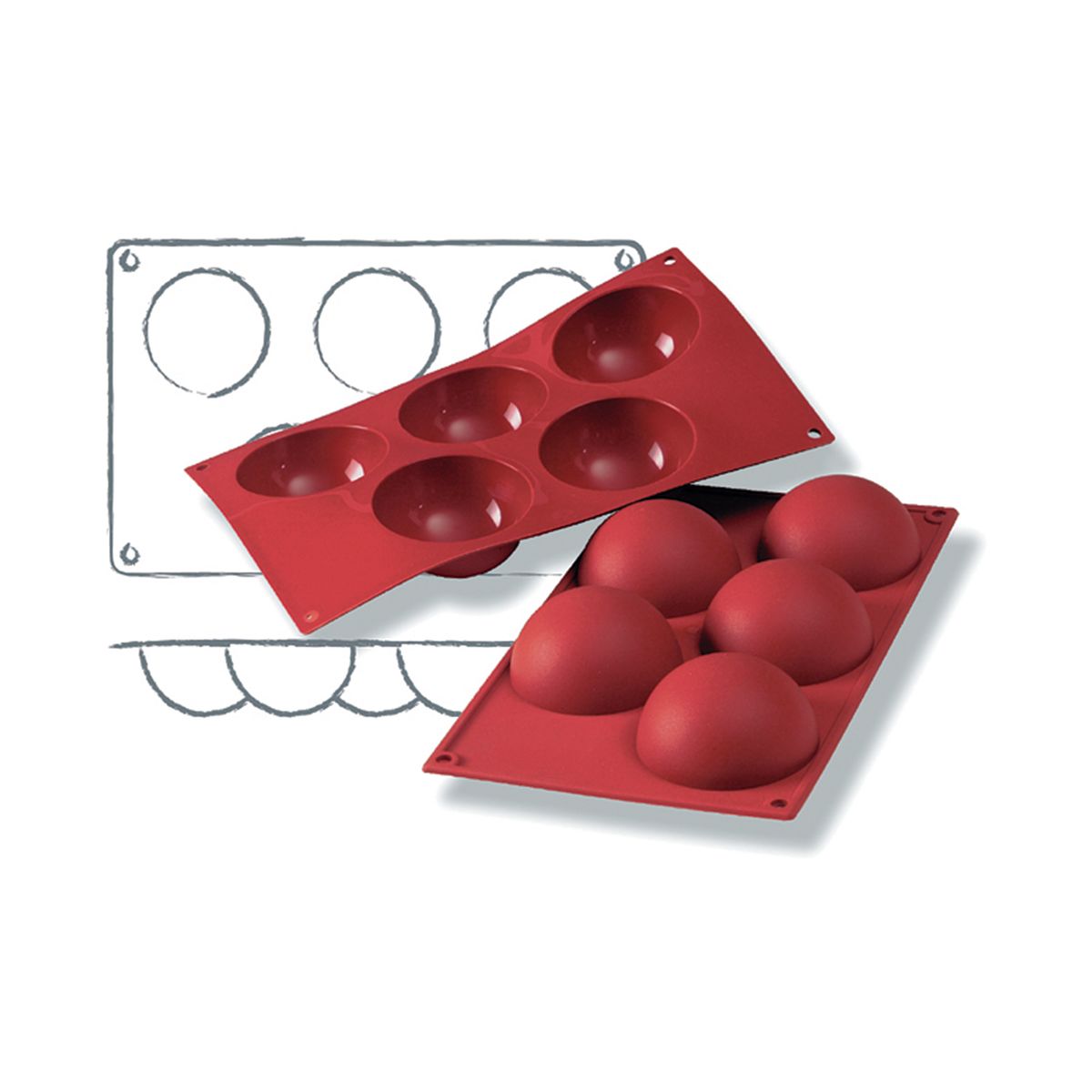 Schneider Silikonbackform 120 ml, 30x17.5x8x4 cm (LxBxØxH); rot; rechteckig