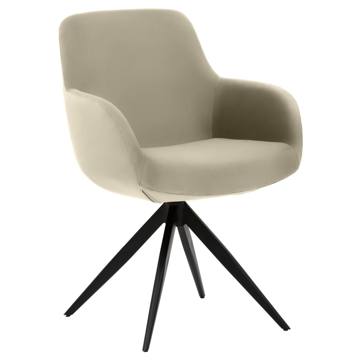 Mayer Sitzmöbel Sessel, drehbar, mit weichem Mikrofaser-Bezug in Lederoptik 60x61x85 cm (BxTxH); Sitz taupe, Gestell schwarz