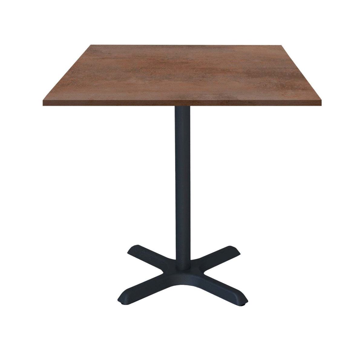 RestooTab Tisch Dina quadratisch - Dekor Stein 70x70x74 cm (LxBxH); Platte bronze, Gestell schwarz; quadratisch