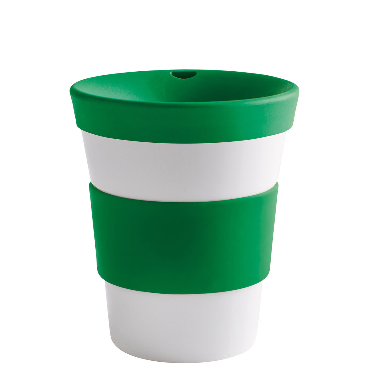 Kahla Becher + Trinkdeckel + Banderole cupit 420 ml, 11.4 cm (H); grün; rund