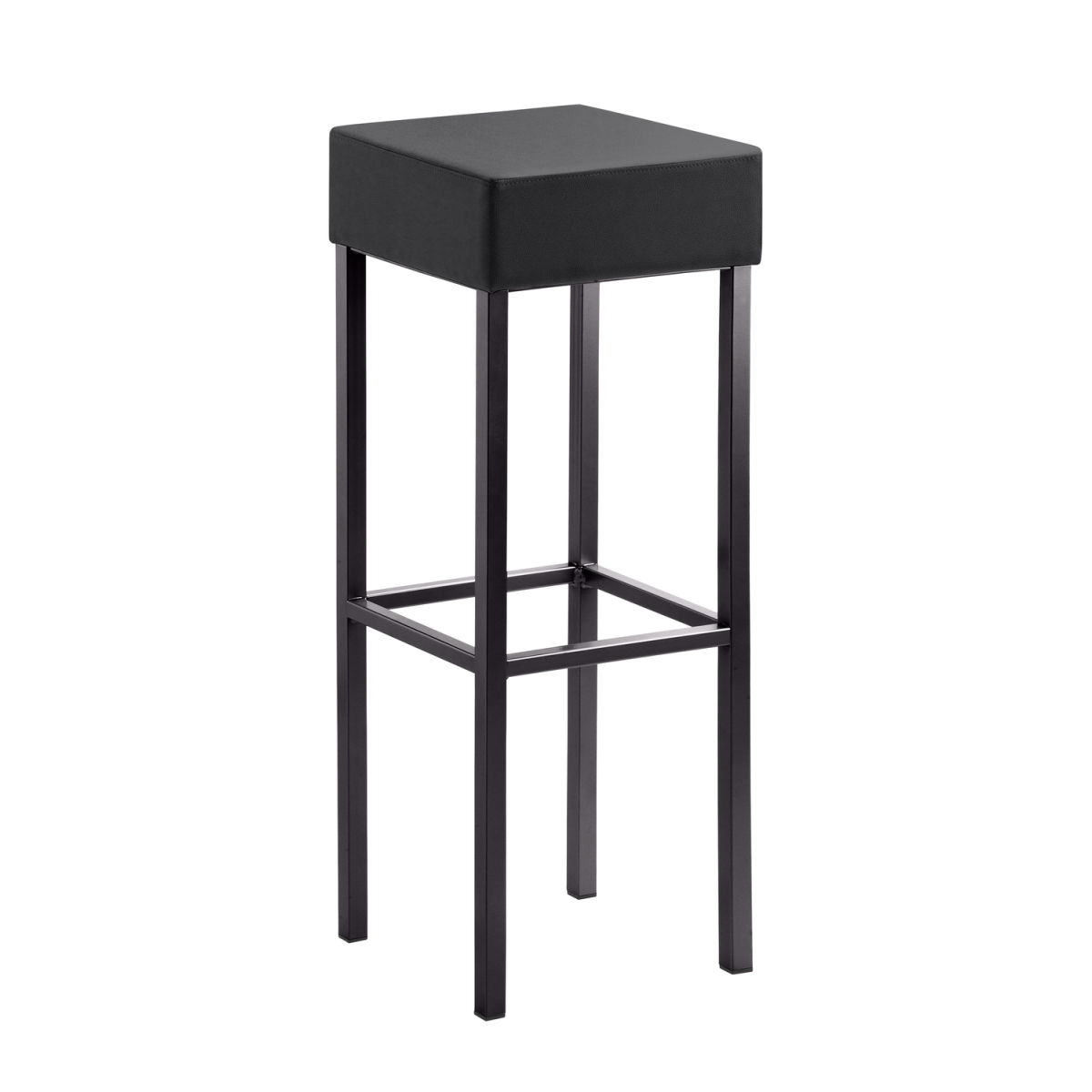 Mayer Sitzmöbel Extra-hoher Barhocker 89 cm, Vierfuß, Mikrofaser in Lederoptik 34x34x92 cm (BxTxH); Sitz anthrazit, Gestell schwarz
