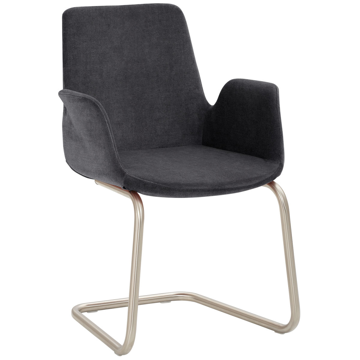 Mayer Sitzmöbel Sessel 2009 Polyester-Stoff, mit Armlehnen 58x56x86 cm (BxTxH); Sitz anthrazit, Gestell edelstahl