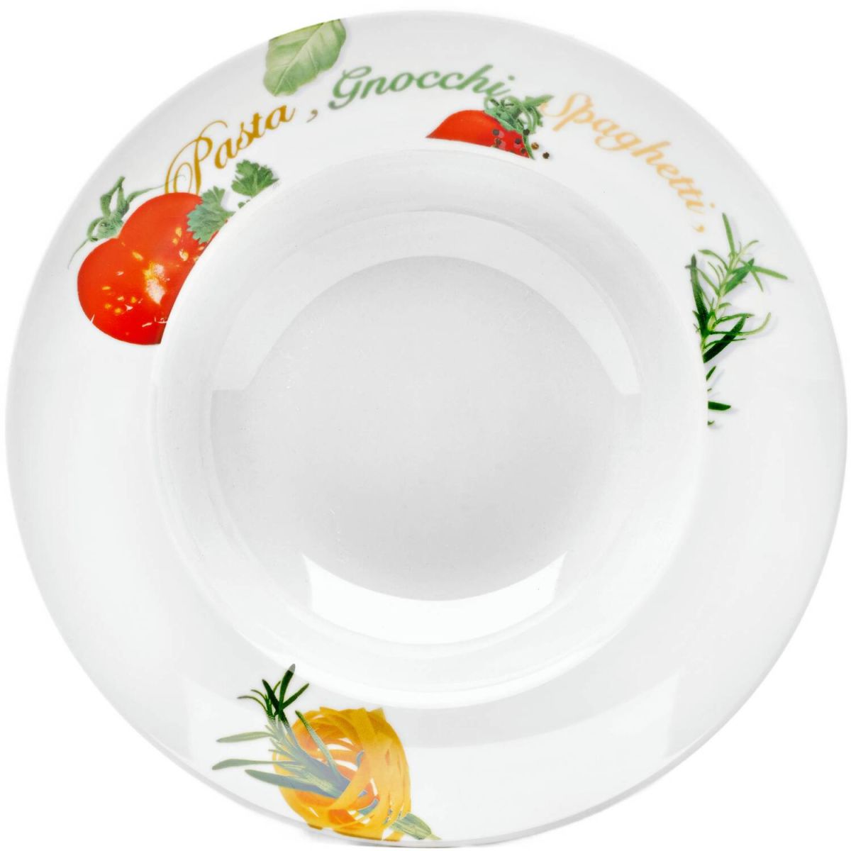 van Well Pastateller Milano 27 cm, Porzellan, van Well 400 ml, 27x27x27x4.5 cm (LxBxØxH); weiß/mehrfarbig; rund; 6 Stück / Pack