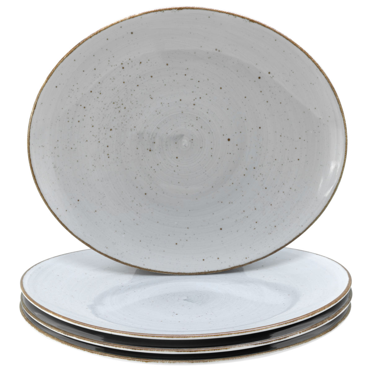 CreaTable Vintage Nature Stein - Steakteller 4-tlg 30.5x26x2.5 cm (LxBxH); grau; 4 Stück / Pack