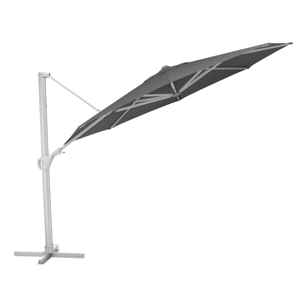 KETTLER Ampelschirm rund EASY SWING LX; 350x350x260 cm (LxBxH); silber; Gestell silber; rund; 3 Stück / Pack