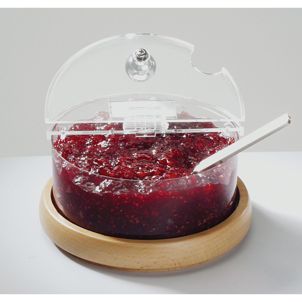 APS Kühlschale Mini Holz TOP FRESH, inkl. Kühlakku 600 ml, 17.8x17.8x14x14 cm (LxBxØxH); transparent/braun; rund