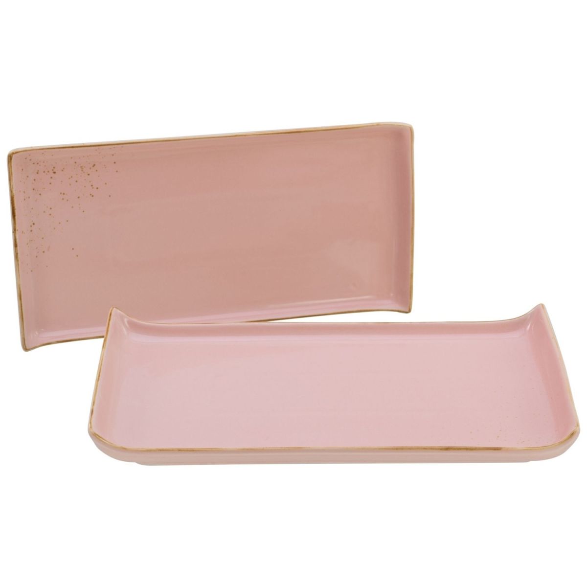 CreaTable Nature Collection - BBQ Platte 2-tlg 33x16.5x3.5 cm (LxBxH); rosa; rechteckig; 2 Stück / Pack