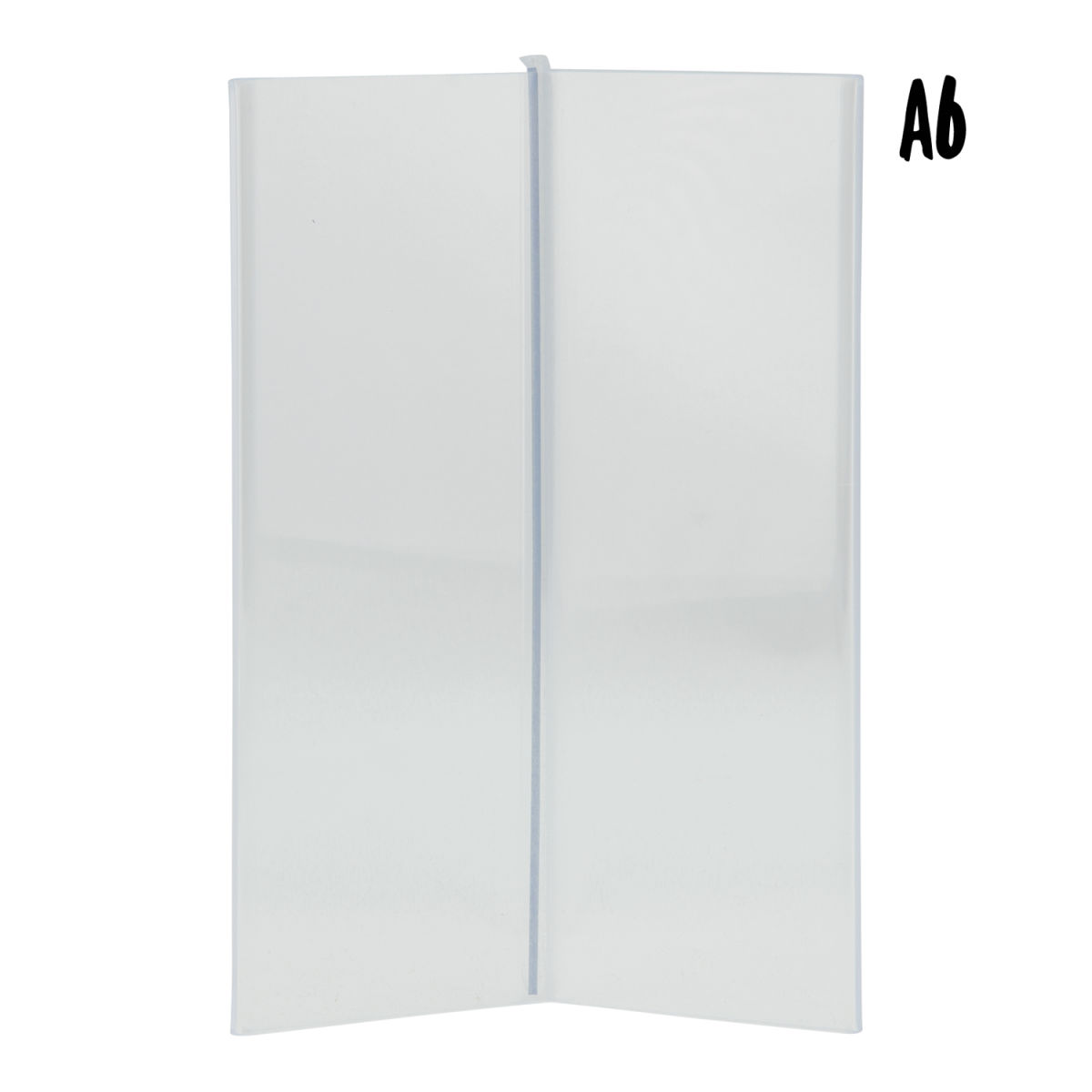 Porta-avvisi trasparente A5 - Forma a Y - Acrilico Securit; 9.5x9.5x15 cm (LxLxH); argento