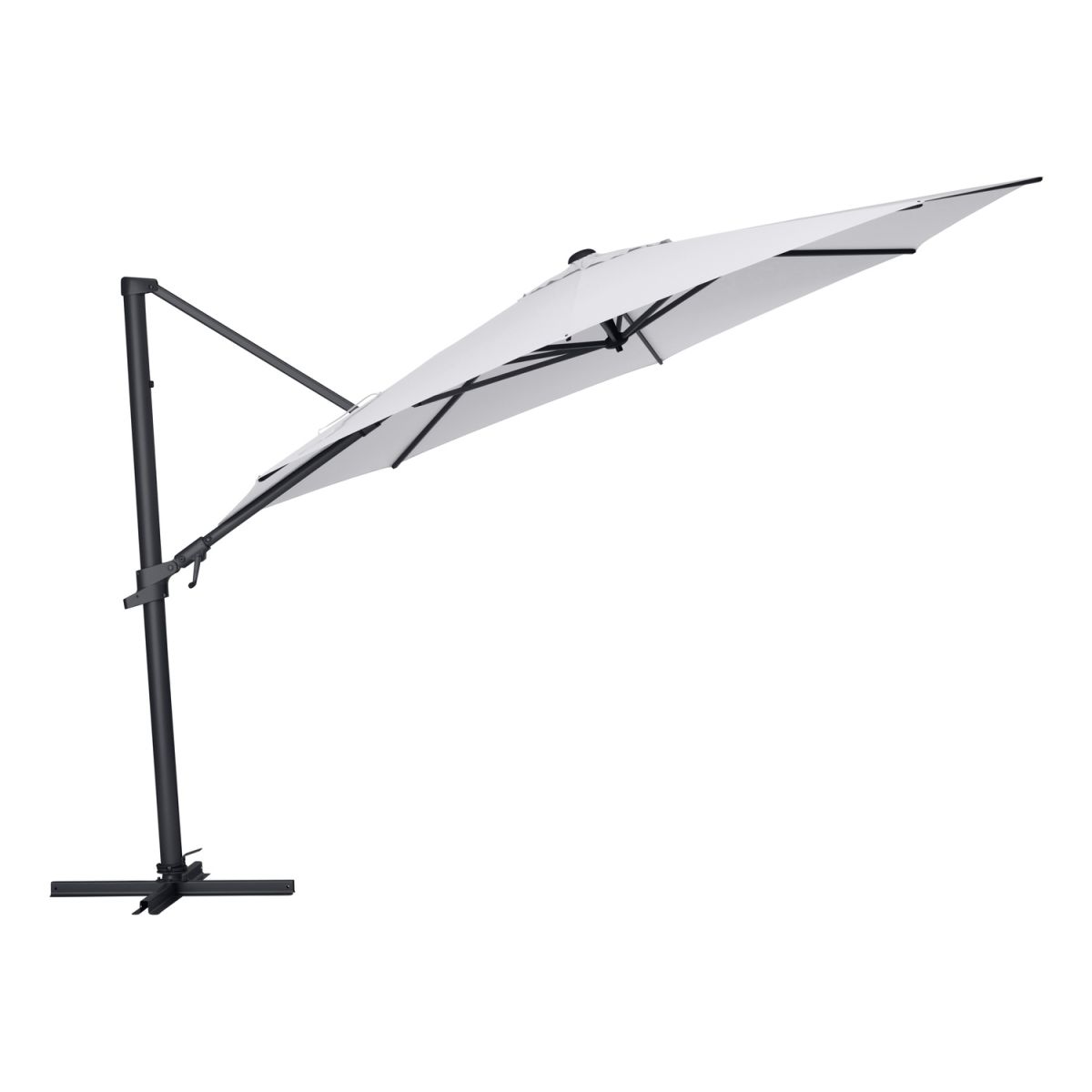 KETTLER Schirm UPF 50+ EASY FLEX , mit PU-Beschichtung 350x350x350x260 cm (LxBxØxH); hellgrau; Gestell anthrazit; rund; 3 Stück / Pack