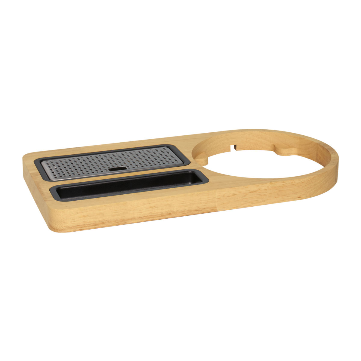 Vassoio di cortesia Buckingham compatto in legno scuro CORBY; 18x35.5x21.5 cm (LxHxP); naturale