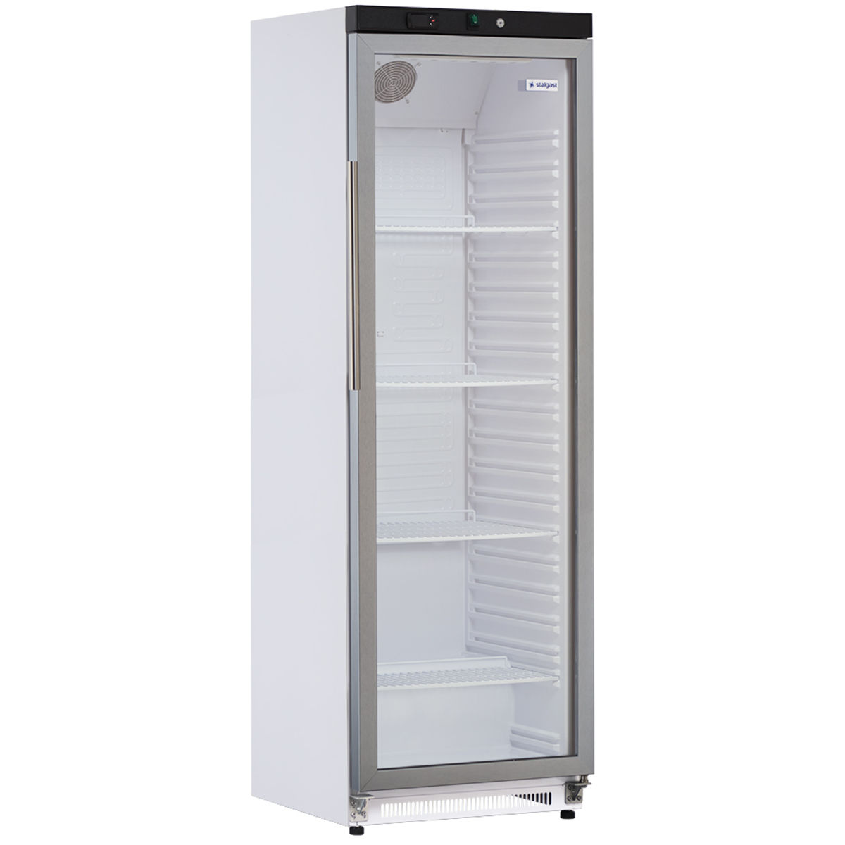 Stalgast Kühlschrank mit Glastür GT66 360 l, 60x185x58.5 cm (BxHxT); weiß