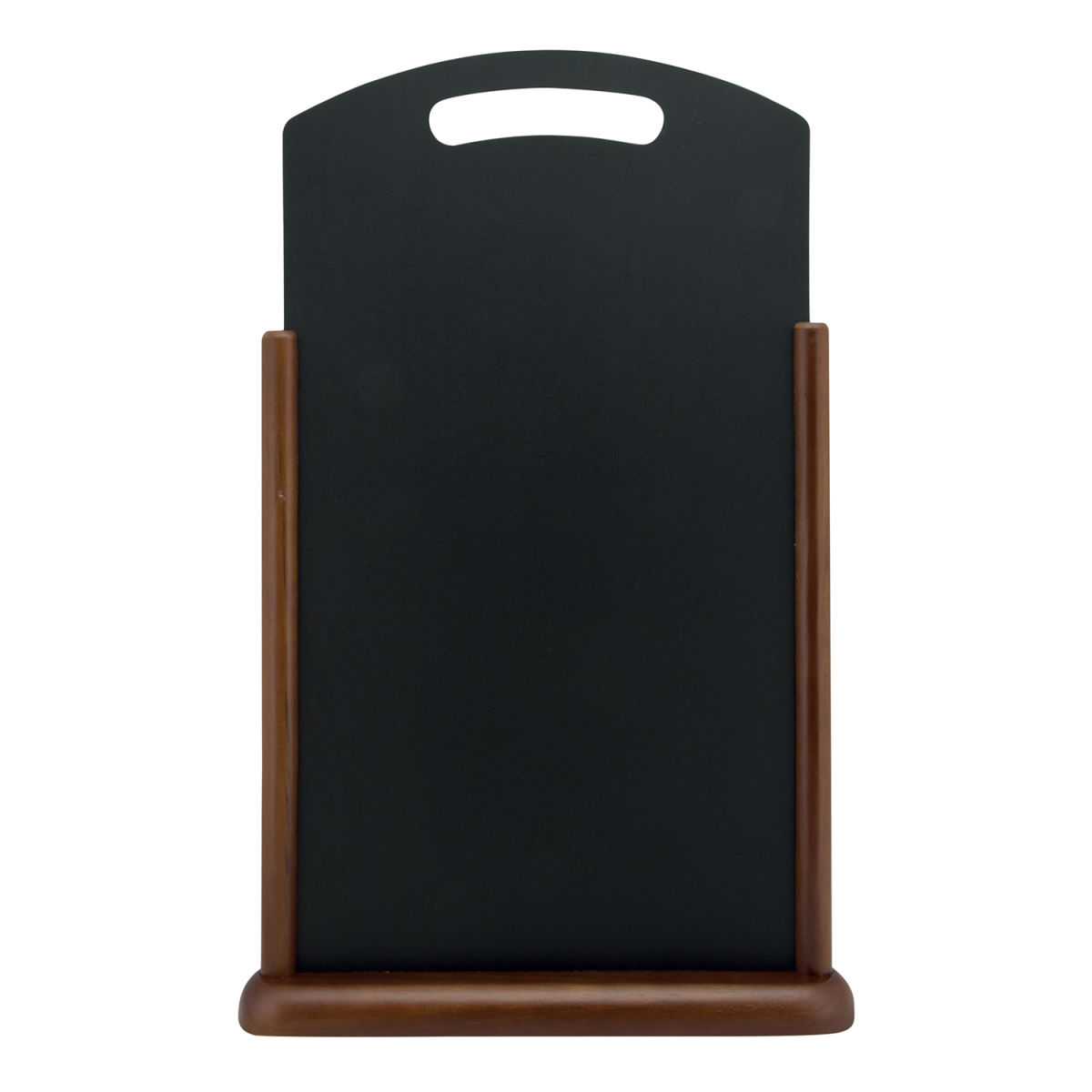 Lavagna da tavolo Handle con manico - Base in legno finitura marrone scuro laccato - 26x46,5cm Securit; 35x53 cm (LxH); marrone