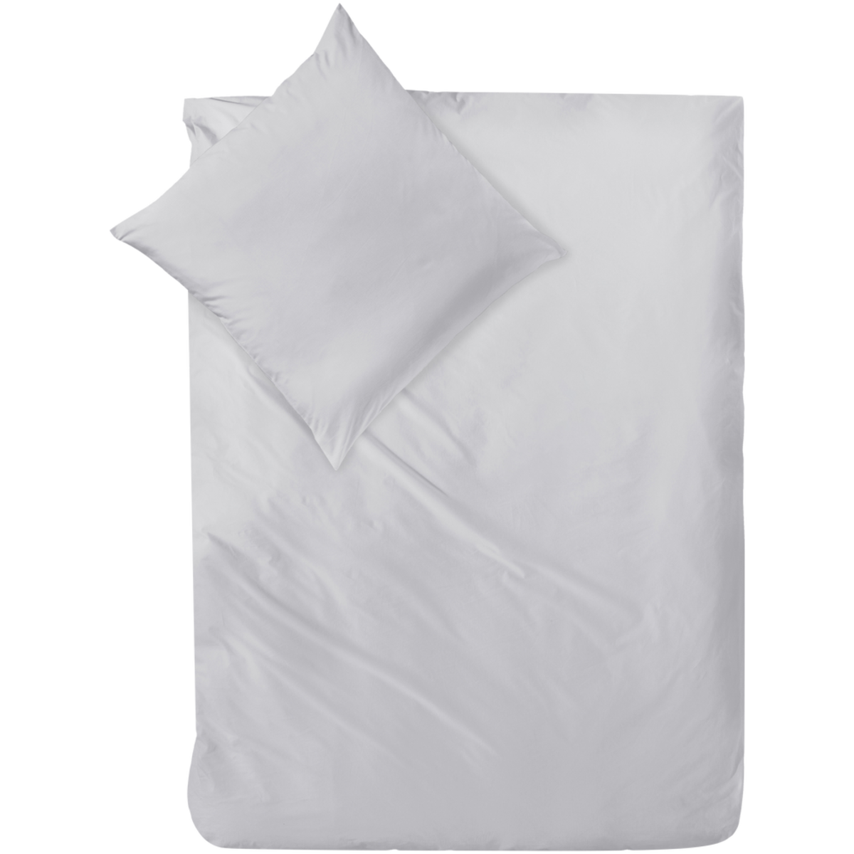 Decoper Decoper ® Mako-Satin Bettwäsche-Set aus 100% Baumwolle 155x220 cm (BxL), 80x80 cm (LxB); silber