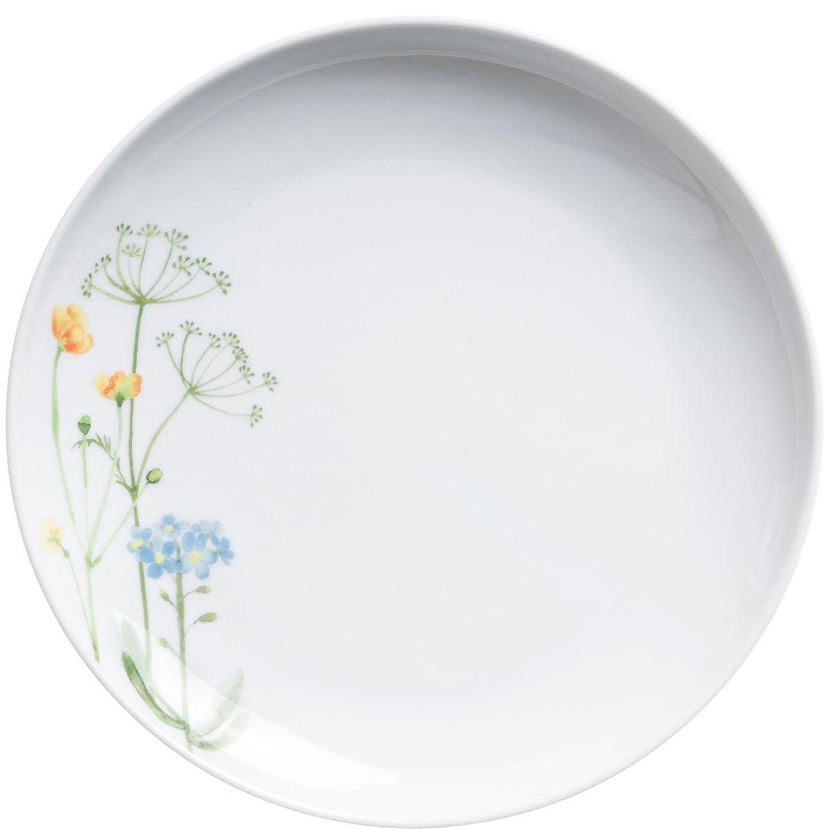 Kahla Frühstücksteller Wildblume 21.3x3.1 cm (ØxH); weiß/blau/gelb/grün; rund; 6 Stück / Pack