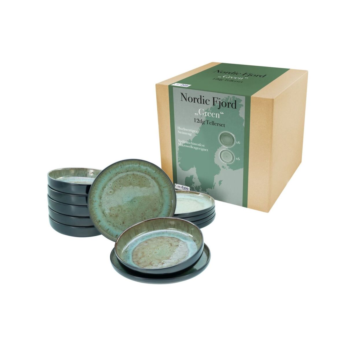 CreaTable Nordic Fjord - Tafelservice 12-tlg grün