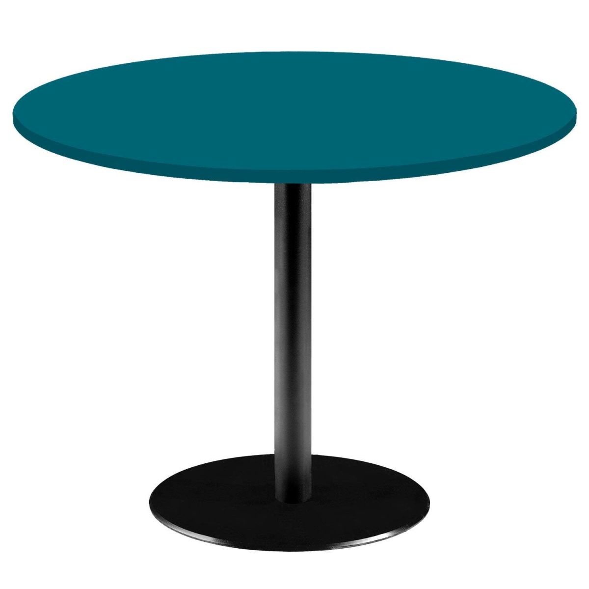 RestooTab Tisch Rome XL rund - Dekor Uni 75x120 cm (HxØ); Platte blau, Gestell schwarz; rund