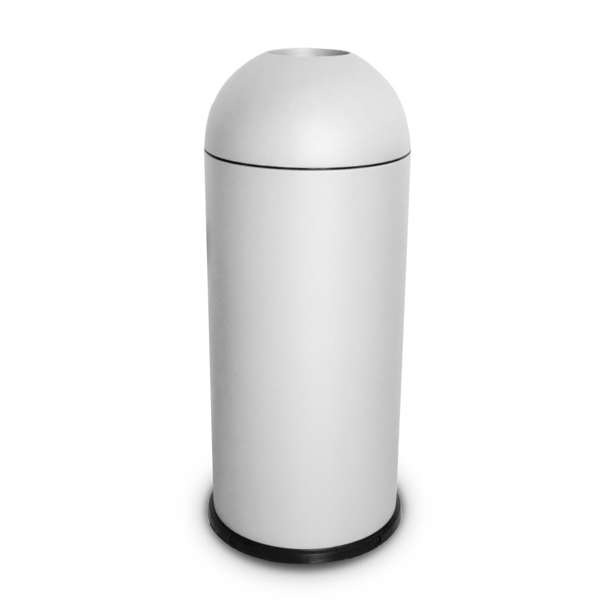 STIL CASA Stil Casa Abfallbehälter für den Innenbereich, Stahl lackiert, Beutelhaltering, Metallboden 70 l, 35x35x35x88 cm (LxBxØxH); weiß